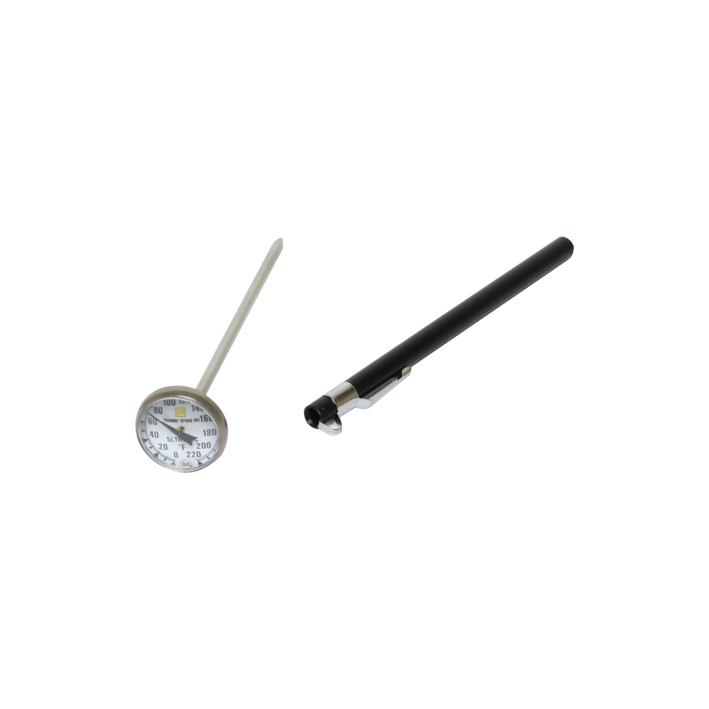 Thunder Group SLTH220C 1 1/8" Dial Type Pocket Thermometer w/ 5" Stem, 0° to 220°F