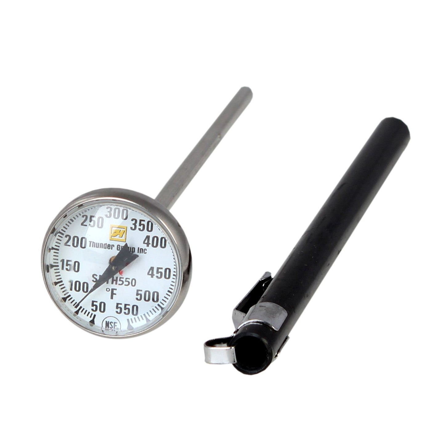 Thunder Group SLTH550C 1 1/8" Dial Type Pocket Thermometer w/ 5" Stem, 50° to 550°F