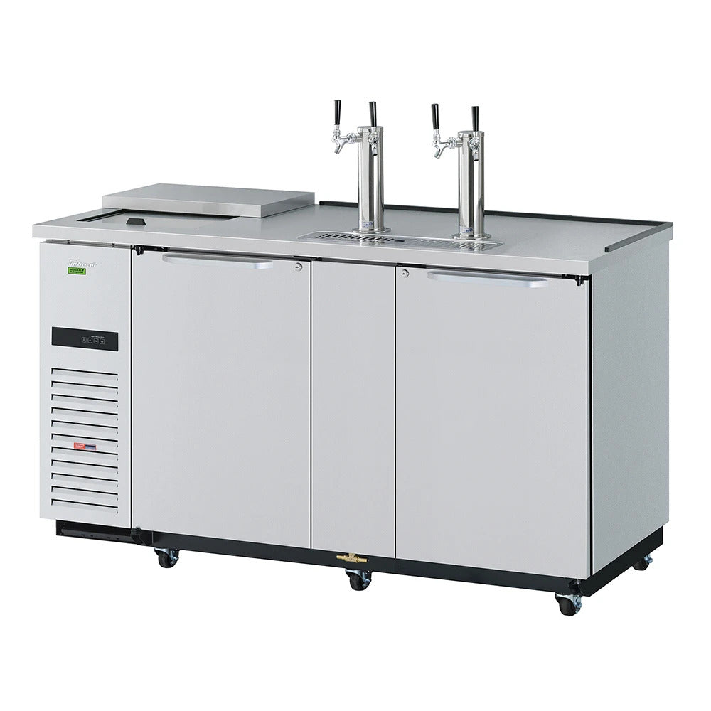 Turbo Air TCB-3SDD-N6 69 1/8" Kegerator Beer Dispenser w/ (3) 1/2 Keg Capacity - (2) Columns, Stainless, 115v