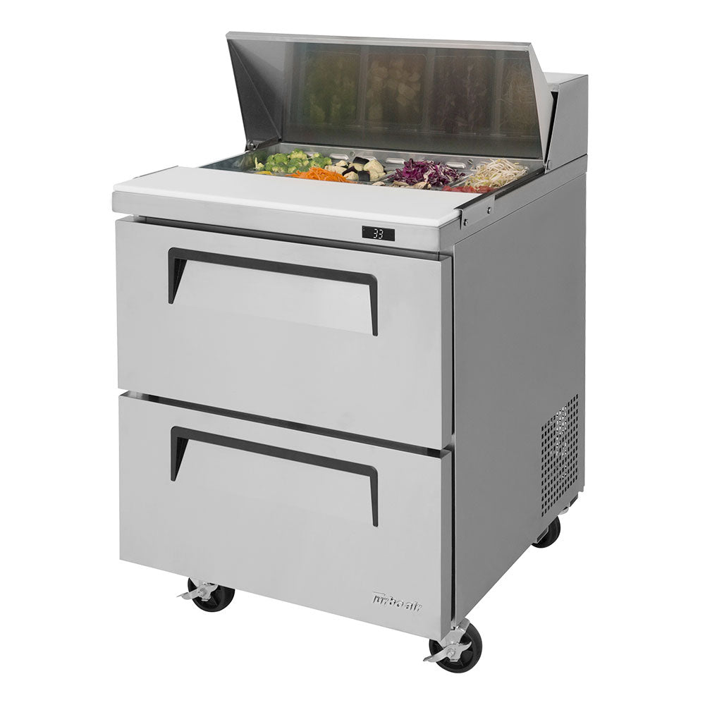 Turbo Air TST-28SD-D2-N 27" Super Deluxe Sandwich/Salad Prep Table w/ Refrigerated Base, 115v