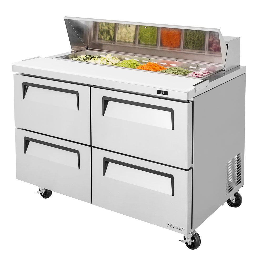 Turbo Air TST-48SD-D4-N 48 1/4" Super Deluxe Sandwich/Salad Prep Table w/ Refrigerated Base, 115v