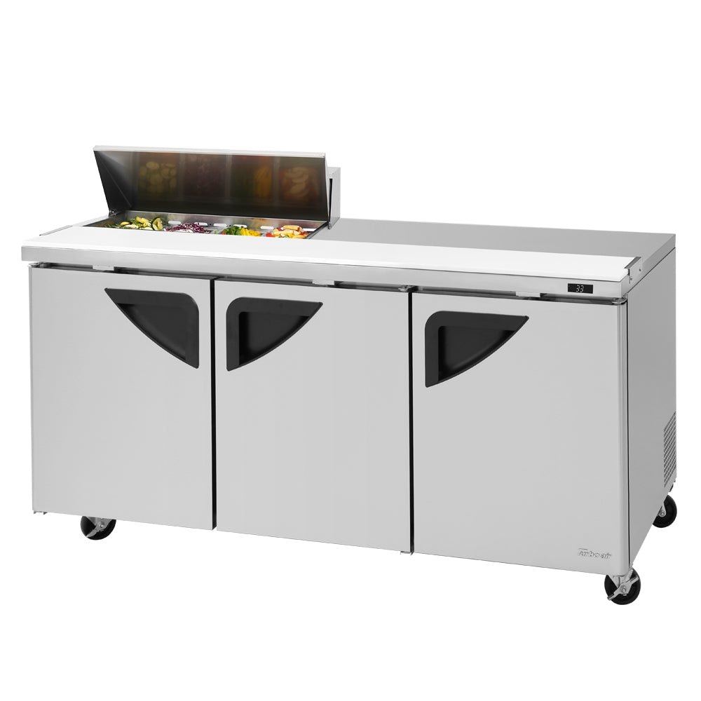 Turbo Air TST-72SD-08S-N 72 5/8" Super Deluxe Sandwich/Salad Prep Table w/ Refrigerated Base, 115v
