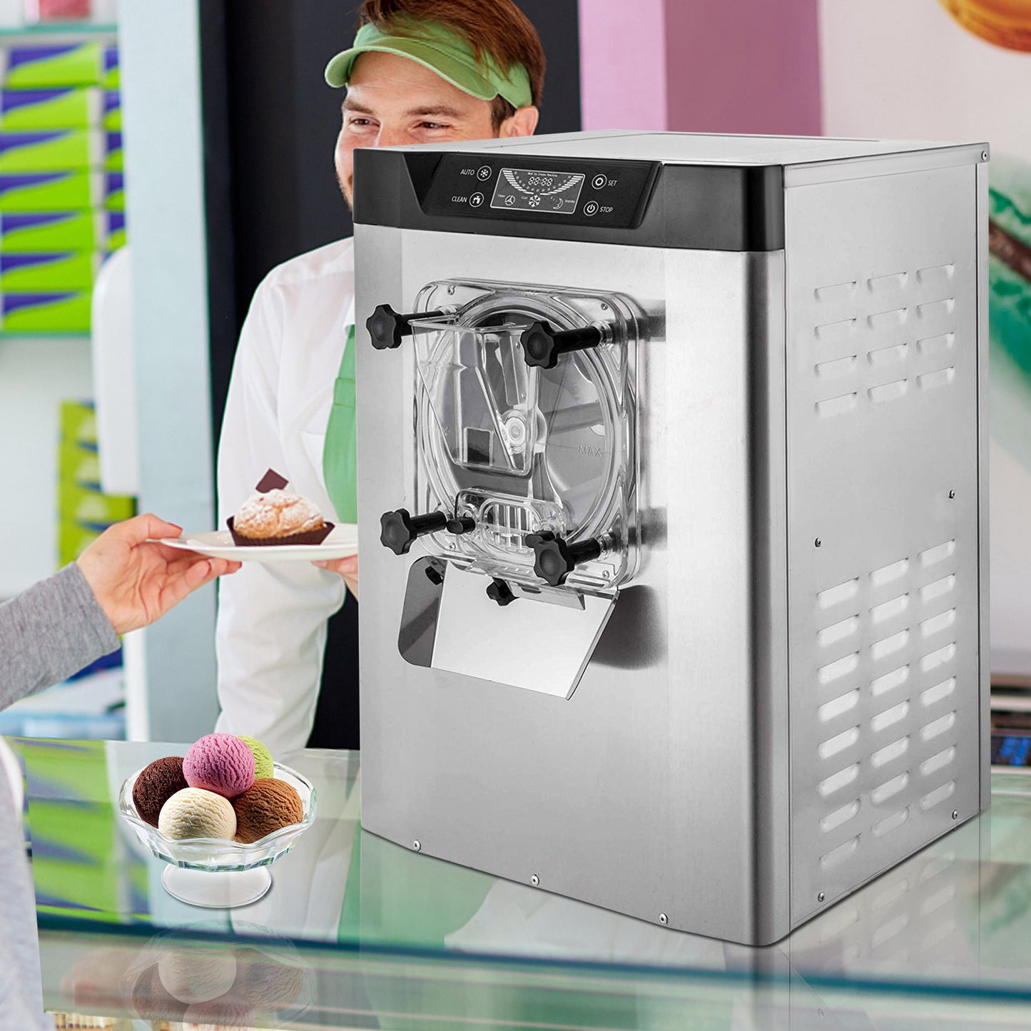 VEVOR YKF-618 Commercial Ice Cream Machine 1400W 20/5.3 Gph
