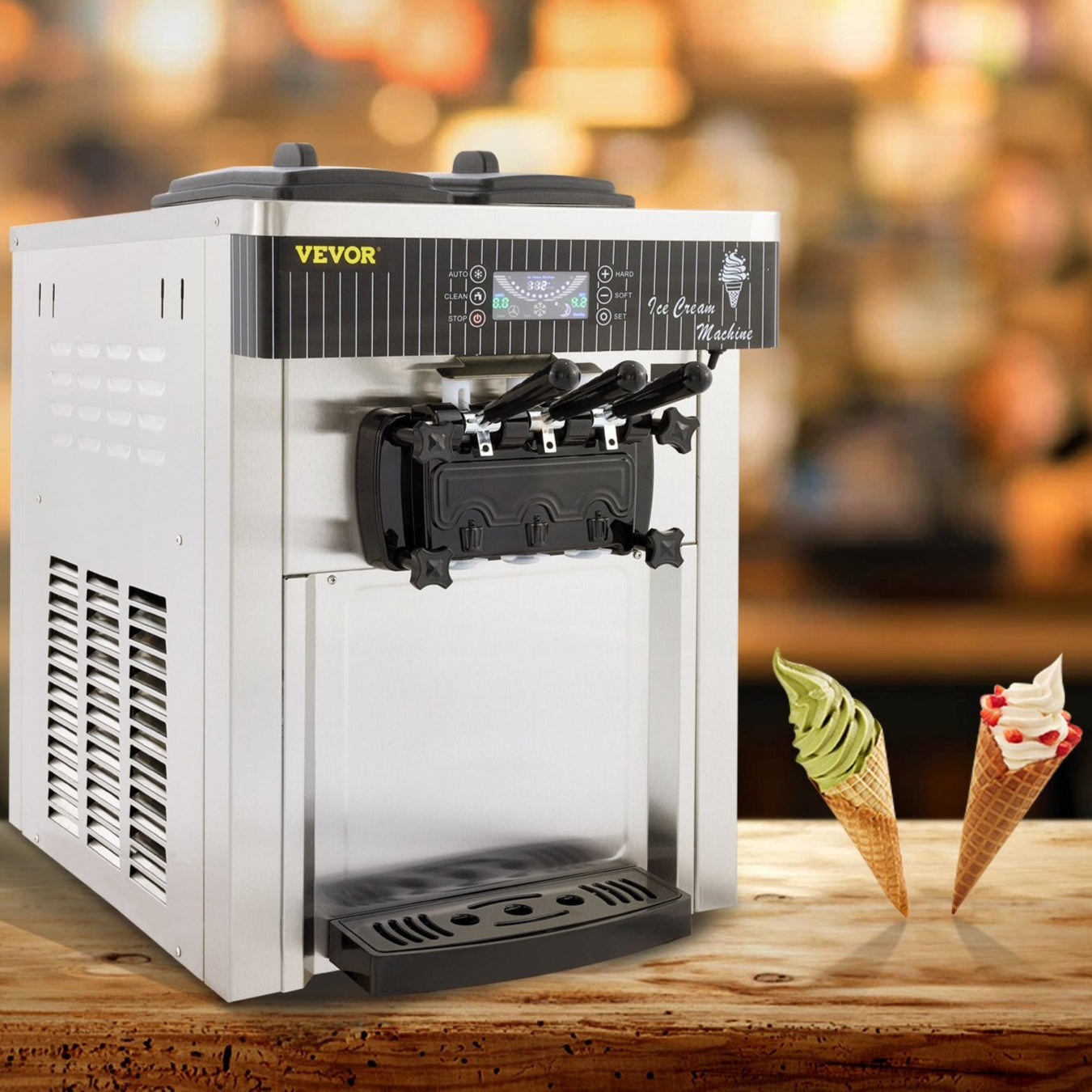 VEVOR YKF-8218T Commercial Ice Cream Machine 5.3 to 7.4Gal per Hour Soft Serve