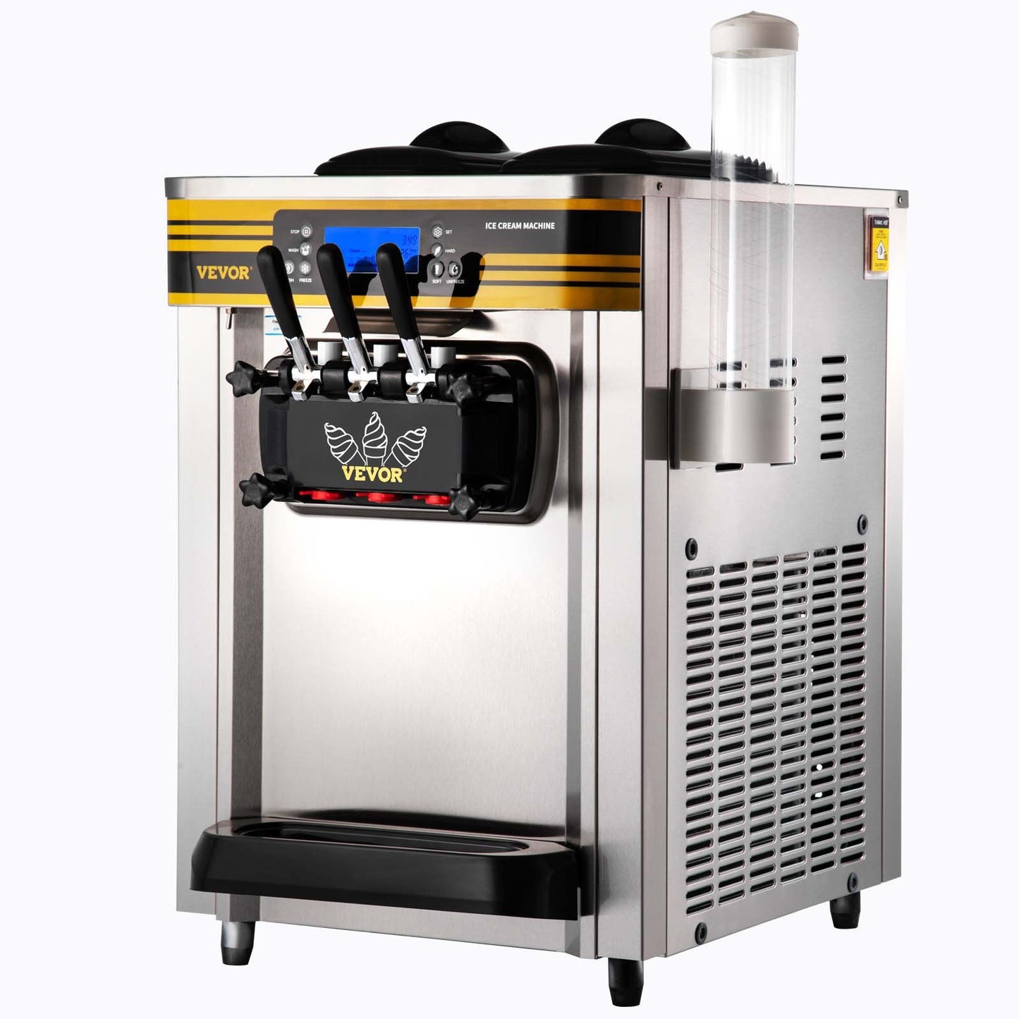 VEVOR BJH288SR2JB-Y Commercial Countertop Ice Cream Maker 5.8-7.9 Gal / 22-30 L per Hour 110V / 60Hz; 2350W
