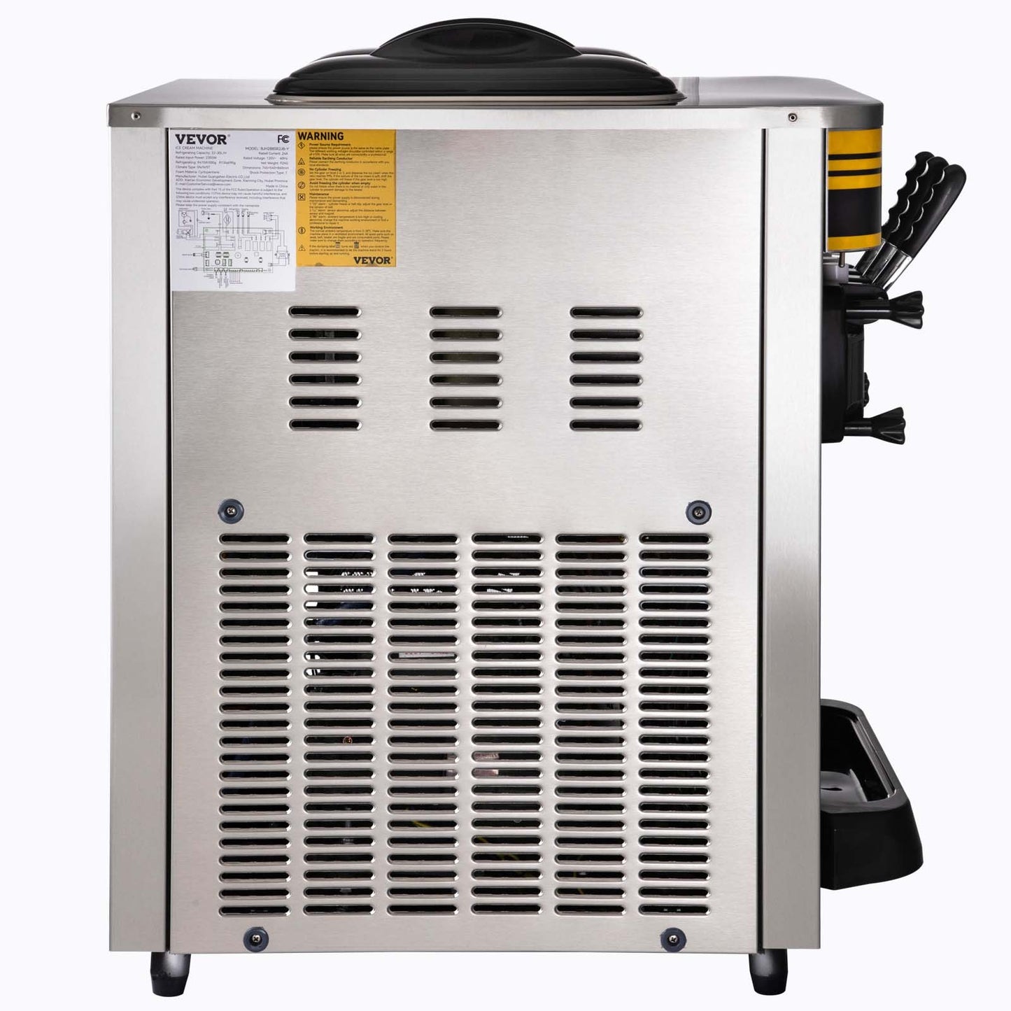 VEVOR BJH288SR2JB-Y Commercial Countertop Ice Cream Maker 5.8-7.9 Gal / 22-30 L per Hour 110V / 60Hz; 2350W