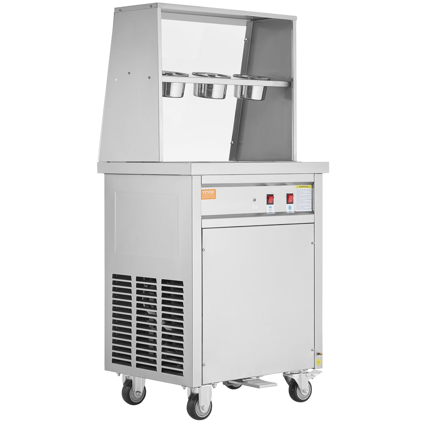 VEVOR CBJF-1DC-350 Commercial Fried Ice Cream Roll Machine, 13.8" x 13.8" Square