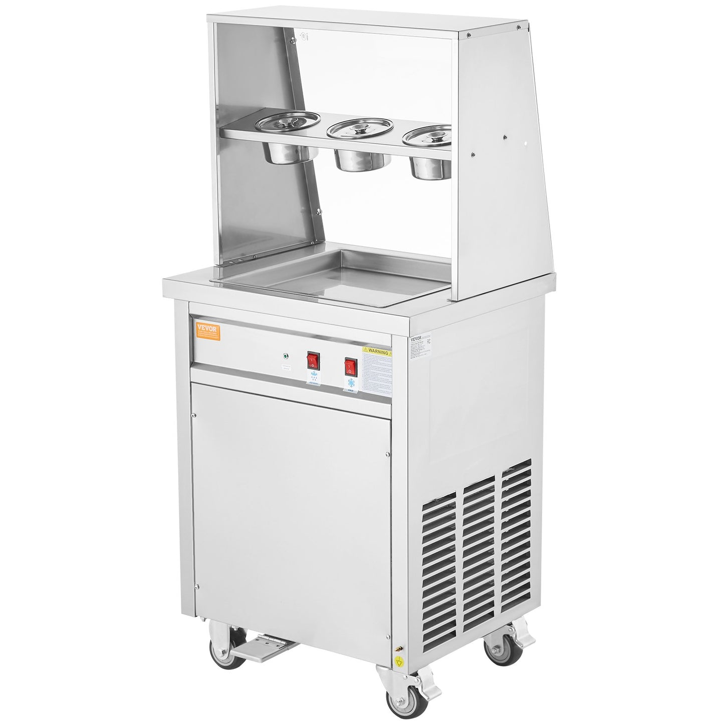 VEVOR CBJF-1DC-350 Commercial Fried Ice Cream Roll Machine, 13.8" x 13.8" Square