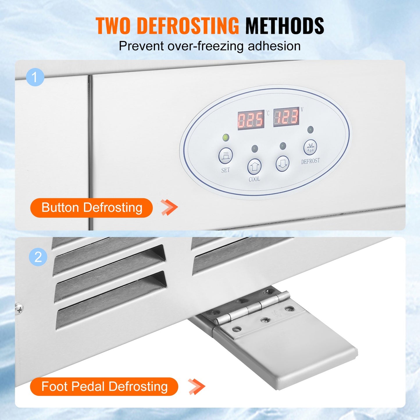 VEVOR CBJF-2D5B Commercial Fried Ice Cream Roll Machine, 2Pcs 13.8" x 13.8" Square