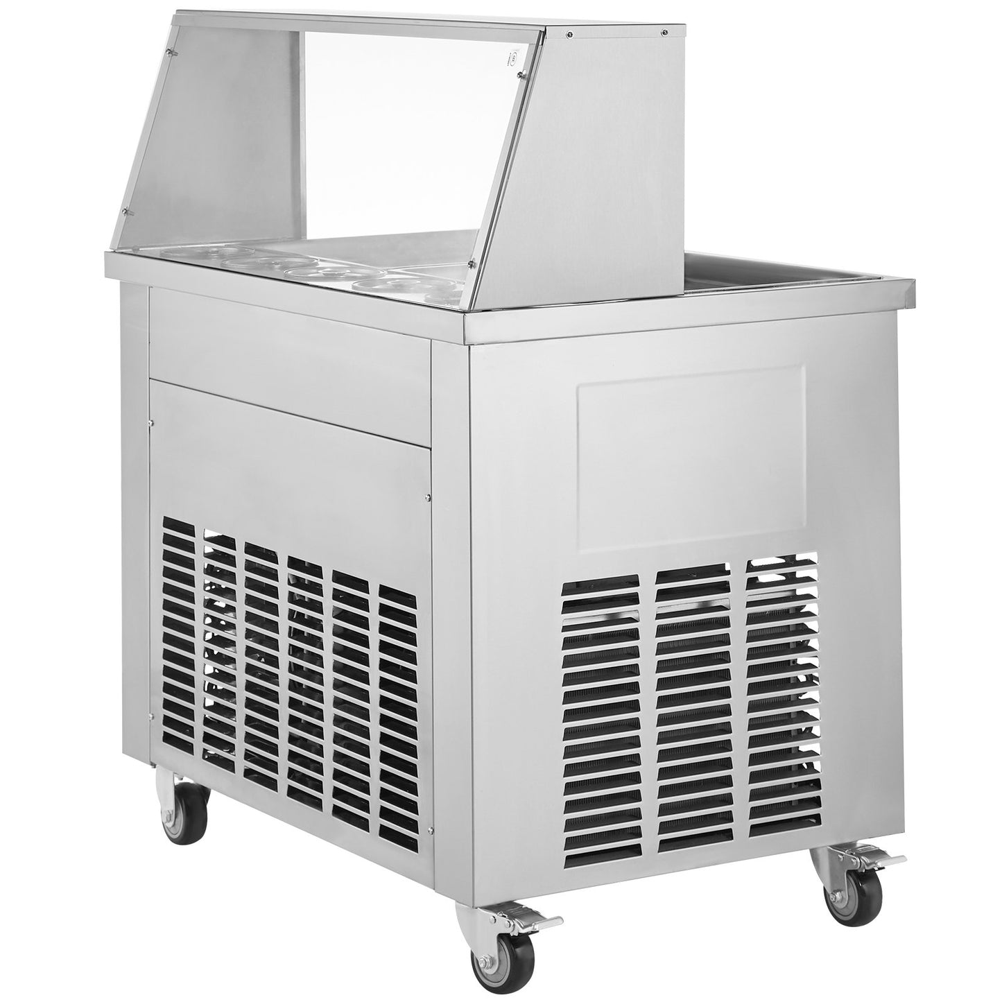 VEVOR CBJF-2D5B Commercial Fried Ice Cream Roll Machine, 2Pcs 13.8" x 13.8" Square