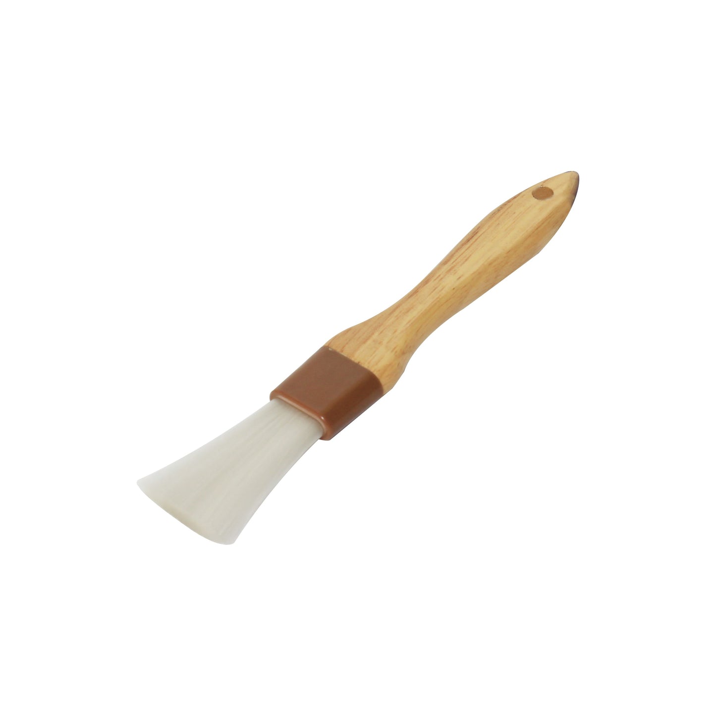 Thunder Group WDPB001N 1" Flat Pastry Brush - Nylon Bristles, Brown Plastic Ferrule, Wood Handle