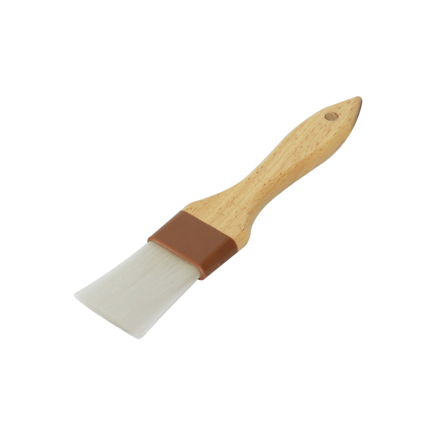 Thunder Group WDPB002N 1 1/2" Flat Pastry Brush - Nylon Bristles, Brown Plastic Ferrule, Wood Handle