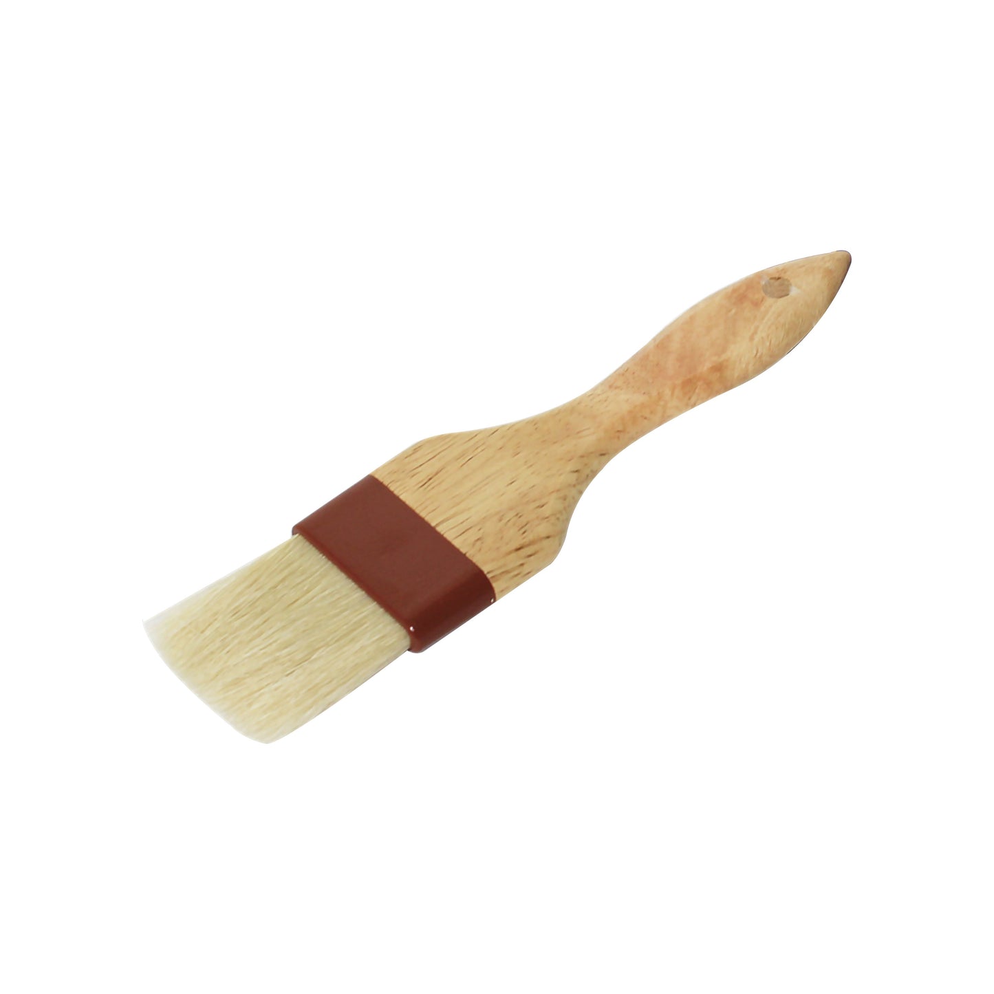 Thunder Group WDPB003 2" Flat Pastry Brush - Boar Bristles, Brown Plastic Ferrule, Wood Handle
