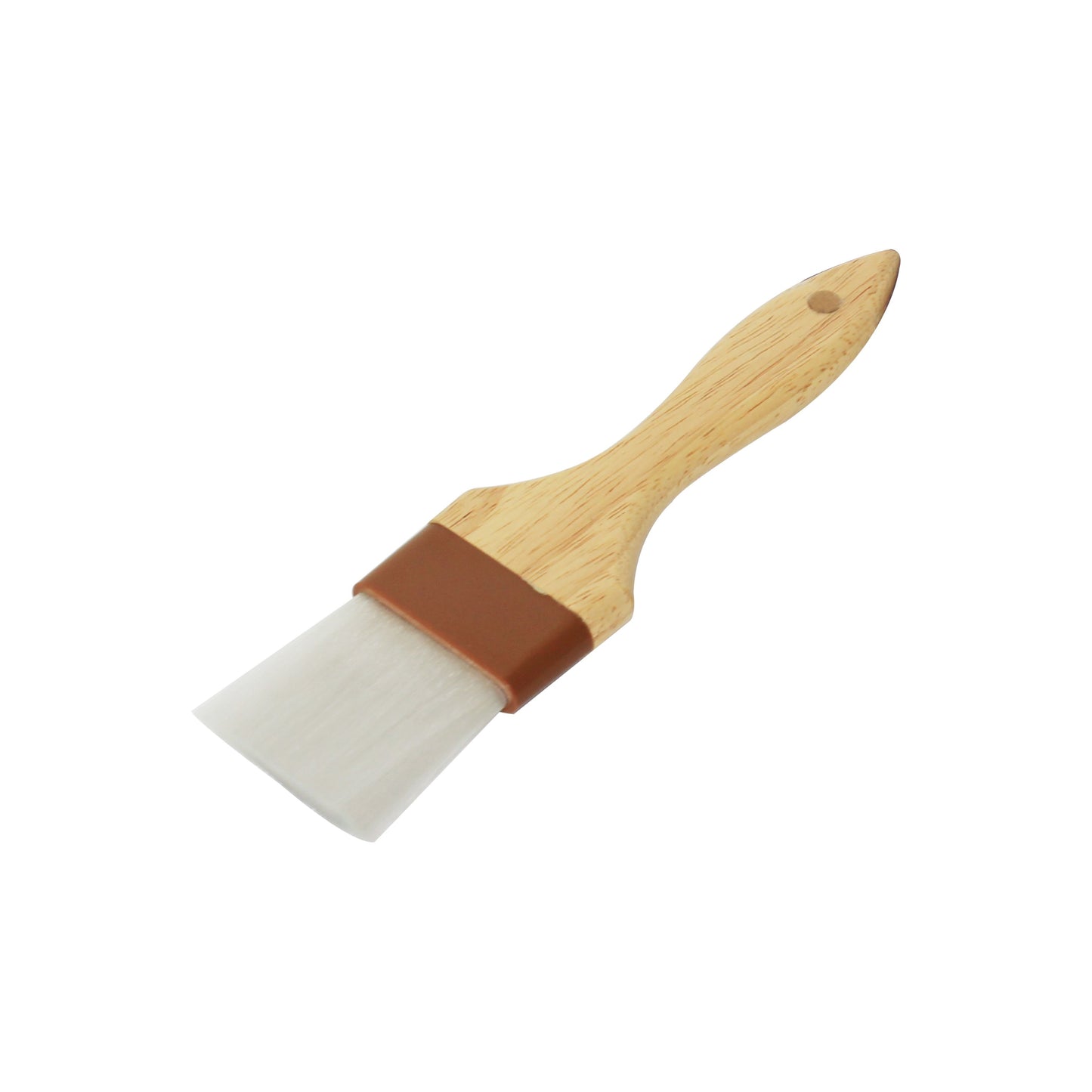 Thunder Group WDPB003N 2" Flat Pastry Brush - Nylon Bristles, Brown Plastic Ferrule, Wood Handle