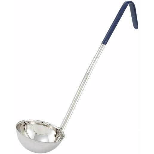 Winco LDC-8 Ladle Stainless Steel Blue Handle 8 OZ