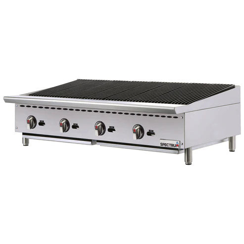 Winco NGCB-48R 48" Gas Charbroiler w/ Cast Iron Grates, Natural Gas, Convertible